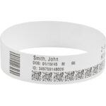 Zebra Wristband Polypropylene 1 x 11in Direct Thermal Zebra Z-Band Direct 1 in core – 1″ Width x 11″ Length – Permanent Adhesive – Rectangle – Direct Thermal – White – Polypropylene, Synthetic – 200 / Roll – Tamper Evident, Adhesive Closure, Scannable, Latex-free, Perforated – 6 / Carton