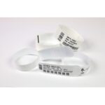 Zebra Wristband Polypropylene 1 x 6in Direct Thermal Zebra Z-Band Direct HC100 – 1″ Width x 7″ Length – 300/Roll – 1800 / Case – Black, White